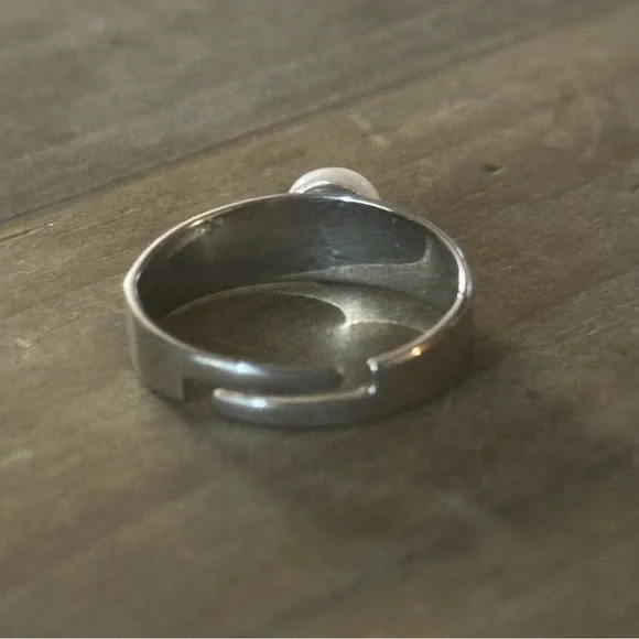 Vintage genuine pearl adjustable ring - Picture 5 of 7